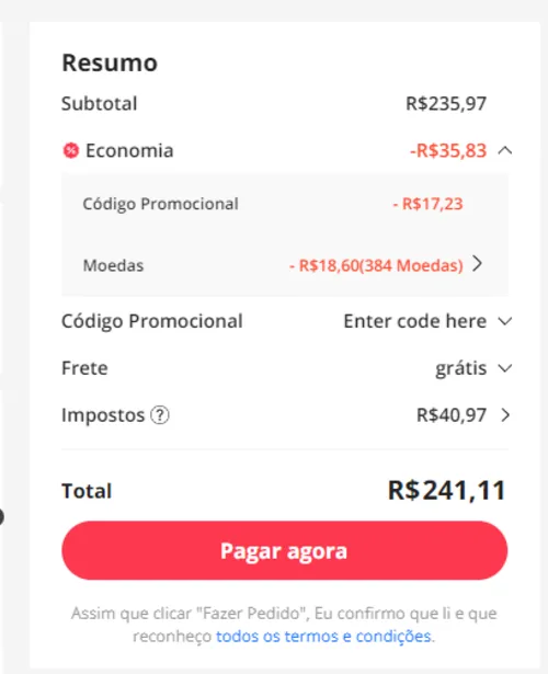 Imagem na descrição da promoção