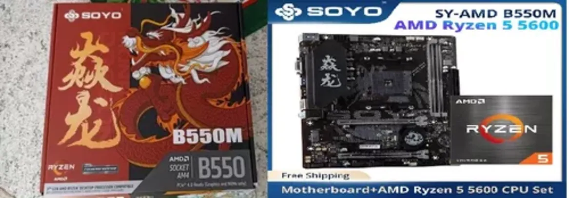 Placa mãe B550M SOYO + Processador RYZEN 5600