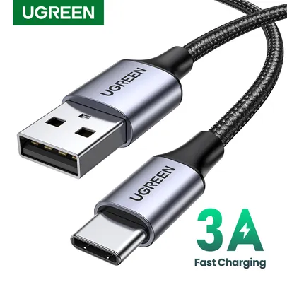 [Frete grátis]Cabo UGREEN USB Tipo C Cabo de carregamento rápido de dados, 3A, 18W, apto para Xiao