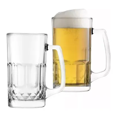 ( 2 Unidades ) Caneca 590ml Em Vidro Copo Cerveja Chopp Caneca Outback