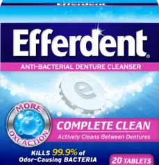 LIMPADOR DE DENTADURA ANTIBACTERIANO EFFERDENT COM 20 TABLETES