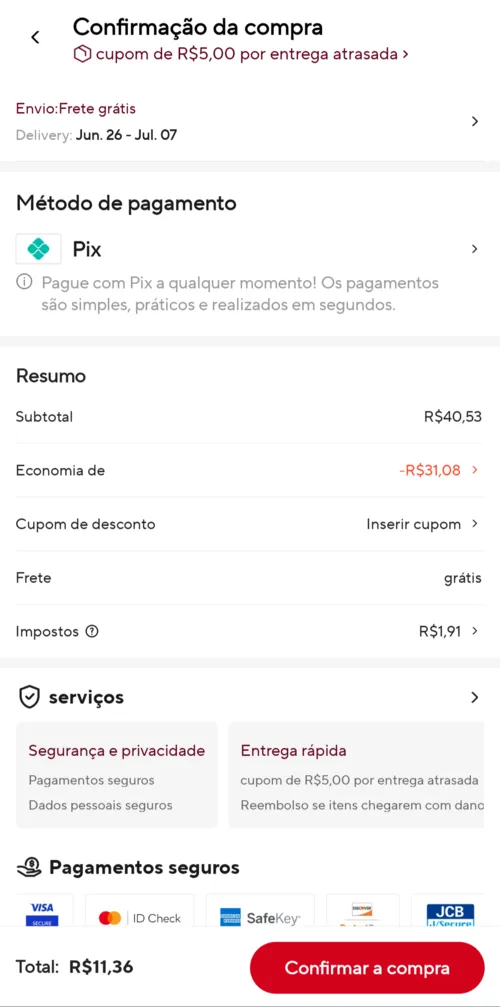 Imagem na descrição da promoção