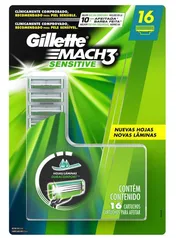 Carga para Aparelho de Barbear Gillette Mach3 Sensitive - 16 unidades