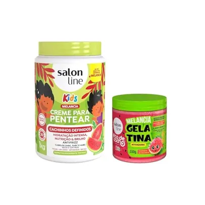 Salon Line, Kit Melancia com Creme para Pentear e Gelatina #todecacho Kids