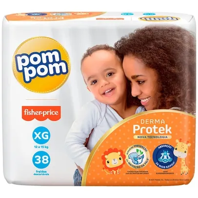 Fralda Pom Pom Derma Protek XG - 38 Unidades