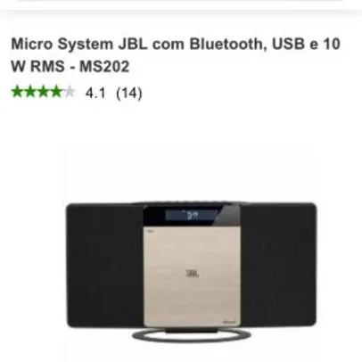 Micro System JBL com Bluetooth, USB e 10 W RMS - MS202