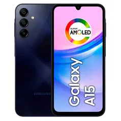 Smartphone Samsung Galaxy A15 128GB Azul Escuro 4G 6,5" 4GB RAM Câmera Tripla 50MP Selfie 13MP Dual 