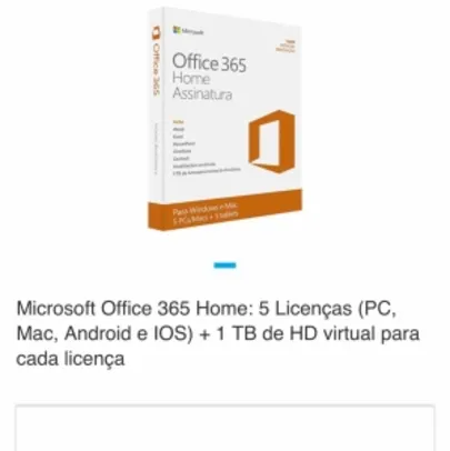 Microsoft Office 365 Home: 5 Licenças - R$80