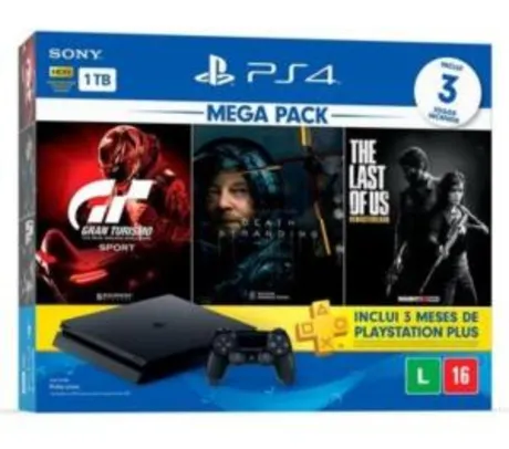 Console Sony PlayStation 4 Hits Bundle Mega Pack 10, 1TB | R$1999