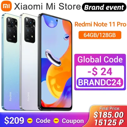 Smartphone Redmi Note 11 Pro 128GB Versão Global