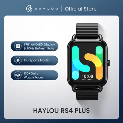 Smartwatch HAYLOU RS4 Plus 1.78'' AMOLED Display 105 Sports Modes 10 day Battery