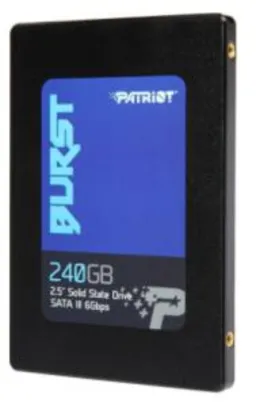 SSD Patriot Burst, 240GB, Sata III, Leitura 555MBs e Gravação 500MBs | R$229