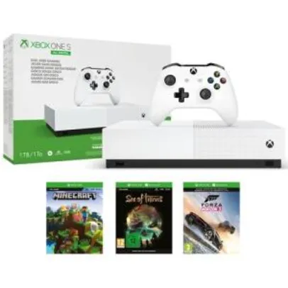 Console Xbox One S 1tb All - Digital Edition - Minecraft, Sea Of Thieves - Forza Horizon 3