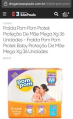 [leve 3 pague 2] Fralda Pom Pom Protek Proteção De Mãe Mega Xg 36 Unidades - R$71