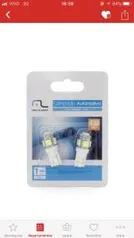 Par De Lâmpadas Led Multilaser T10 Esmagadinha Branca - Au818 - R$10