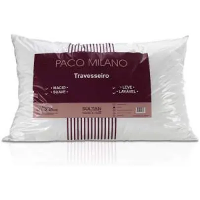 Travesseiro Paco Milano 100% Poliester Branco - Sultan por R$ 12