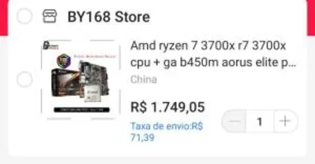 Amd ryzen 5 3600 + ga b450m aorus elite terno am4 | R$1698