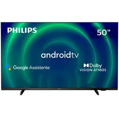 Smart TV 50" UHD 4K Philips 50PUG7406, Android TV, HDR10+, Dolby Vision, Dolby Atmos, Design Borderless e Bluetooth