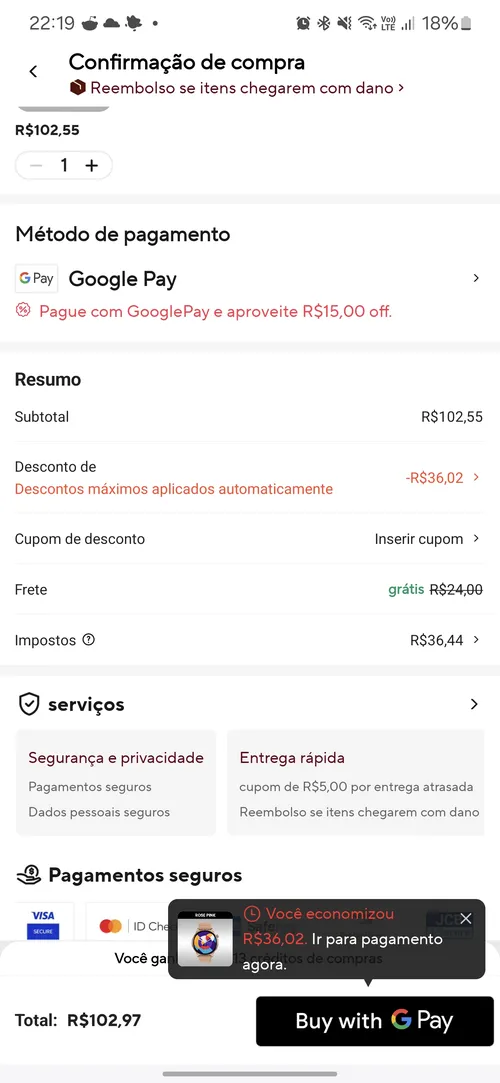 Imagem na descrição da promoção