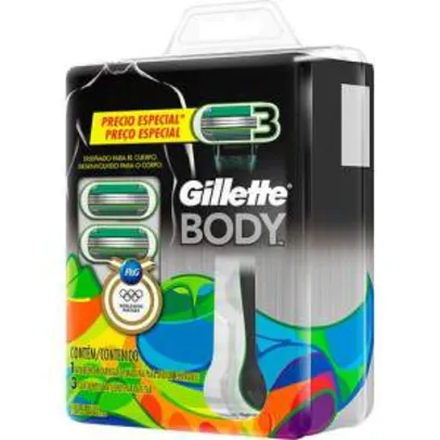 Aparelho para o Corpo Masculino Gillette Body com 3 Cargas - Edição especial Jogos Rio 2016 por R$ 15