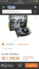 Placa de Vídeo VGA NVIDIA EVGA GEFORCE GTX 1060 6GB - R$1299