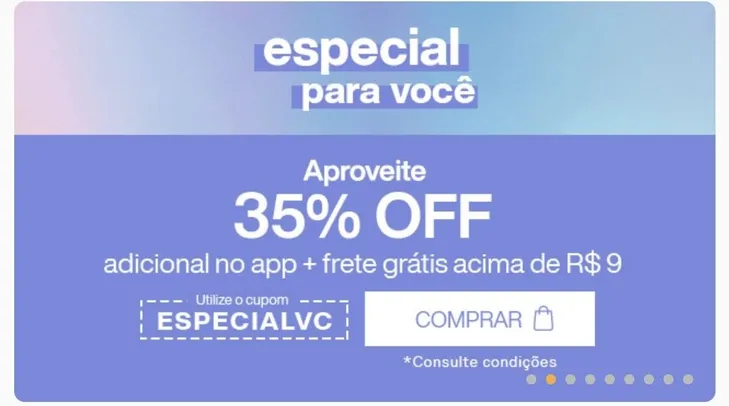 CUPOM NATURA 30% SITE / 35% APP PRODUTOS SELECIONADOS