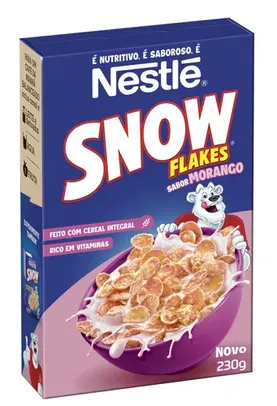 Cereal Matinal Morango Snow Flakes Caixa 230g