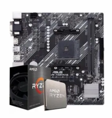 Kit Upgrade, AMD Ryzen 5 5600X, Asus Prime A520M-E R$2591