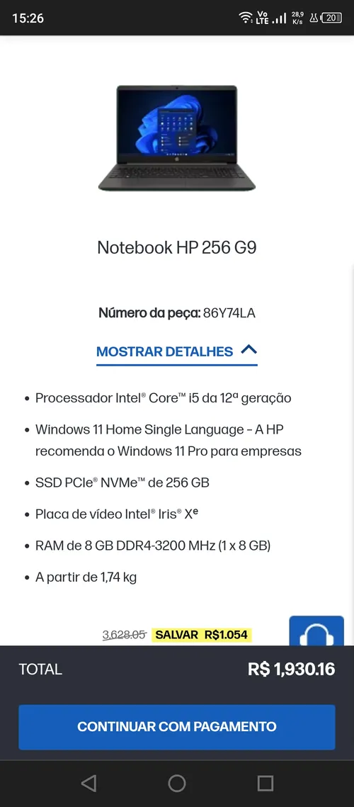 Imagem na descrição da promoção