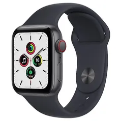 Apple Watch SE GPS + Cellular, 40mm Caixa Cinza-espacial de Alumínio com Pulseira Esportiva Meia-noite