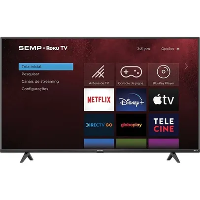 Smart TV Semp Roku Led 50¿ Rk8500 4k UHD HDR Wifi Dual Band, 4 Hdmi, 1 Usb, Com Controle Por Aplicativo