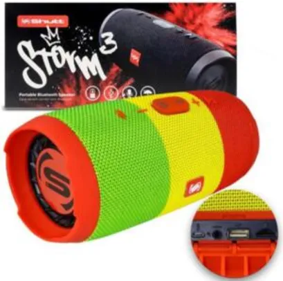 Caixa de Som Portátil Bluetooth Wireless USB Storm 3 Jamaica Shutt | R$85