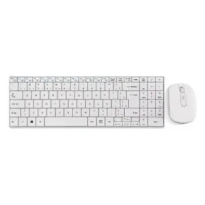 Teclado E Mouse Sem Fio 2.4 Ghz Multimidia Branco - Tc203 R$ 45