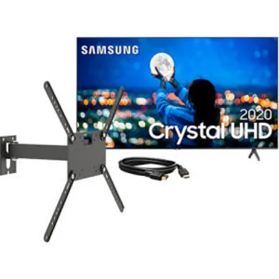 Samsung Smart TV 43'' Crystal UHD 4K 2020 + Suporte Biarticulado Para Tv De 14" A 56" R$2166