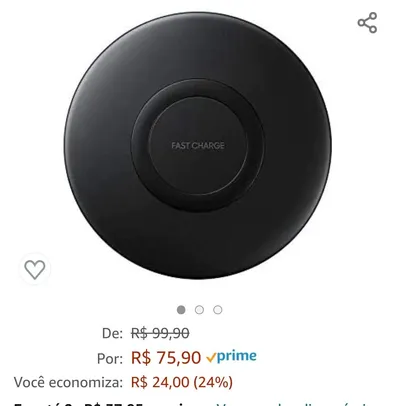 Carregador rápido slim sem fio Samsung [PRIME] | R$ 76