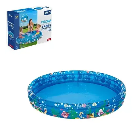 Piscina Infantil Inflável Redonda de Plástico Pequena 253 Litros Cor Azul