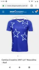 Camisa Cruzeiro 1997 s/n° Masculina - Azul | R$20