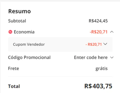 Imagem na descrição da promoção