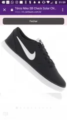 Tênis Nike SB check solar cnvs preto e branco - R$158