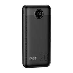 Carregador Portátil (Power Bank) Ultra Rápido 20000mAh Power Delivery 20W 2 Saídas USB + 1 Saída/Entrada USB-C Preto I2GO - I2GO PRO