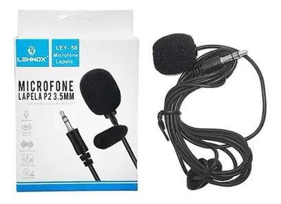 Microfone Lapela P2 3.5mm Com 1,5 Metros Lehmox - Ley-205