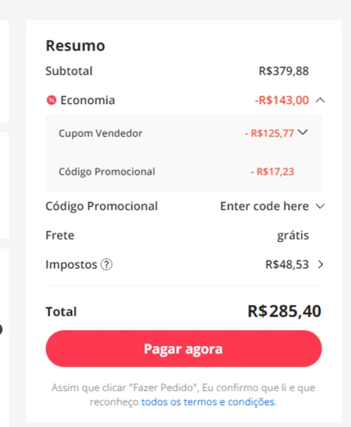 Imagem na descrição da promoção