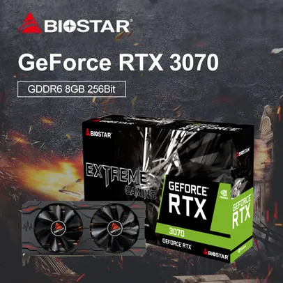 Placa de video RTX3070 8gb GDDR6 256Bits Biostar / nova