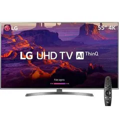 Smart TV LED LG 55" 55UK6530 UltraHD 4K 4 HDMI 2 USB com Smart Magic - R$ 2790 (receba R$ 140 de volta com AME)