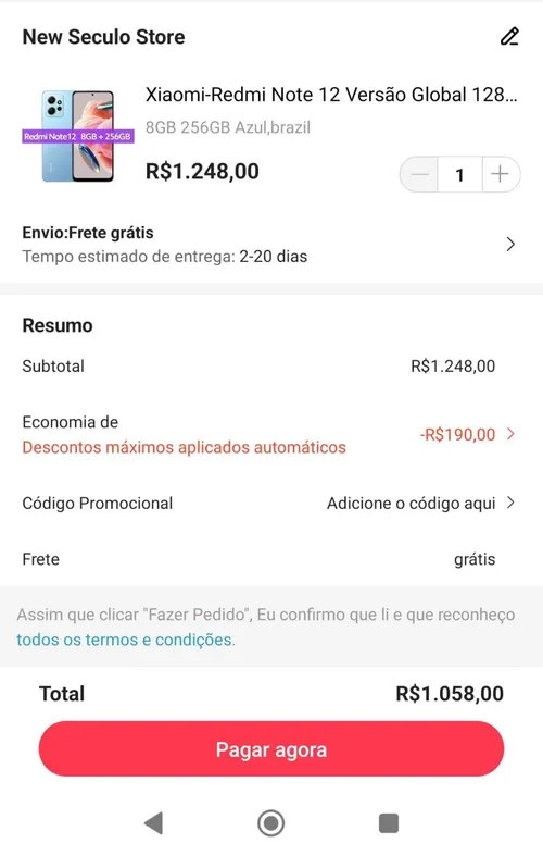 Imagem na descrição da promoção