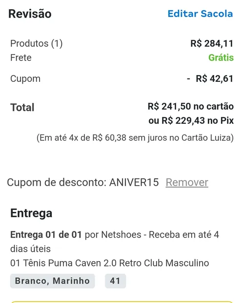 Imagem na descrição da promoção