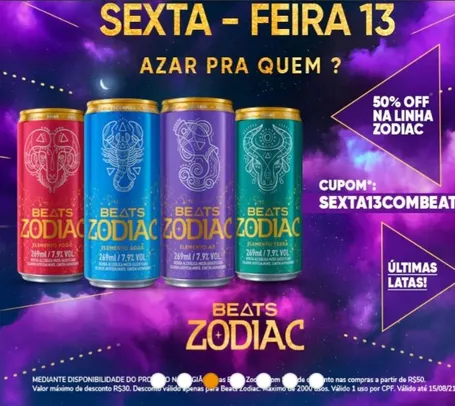 Skol Beats Zodiac 259ml por R$1,99 cada no Zé delivery (-50%)