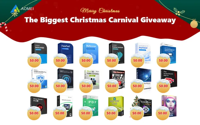 21 Softwares grátis: AOMEI Biggest Christmas Giveaway