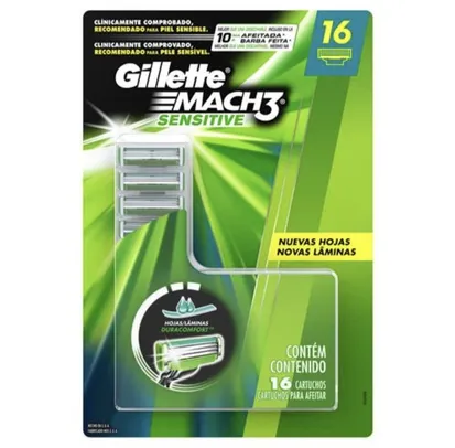 Carga para Aparelho de Barbear Gillette Mach3 Sensitive - 16 unidades R$76