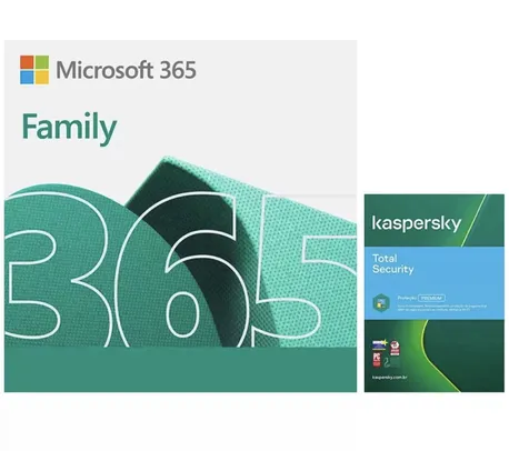  Microsoft 365 Family 6 dispositivos + Kaspersky Antivírus Total Security para 5 dispositivos 